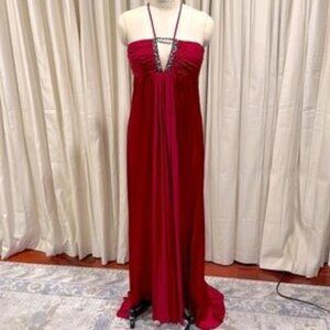 Marc Brouwer Elegant Red Silk Dress